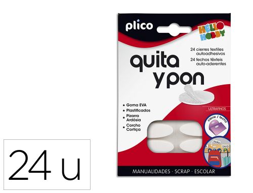 Velcro autoadesivo redondo 24 fechos , Plico , 72995 , 8437013133029